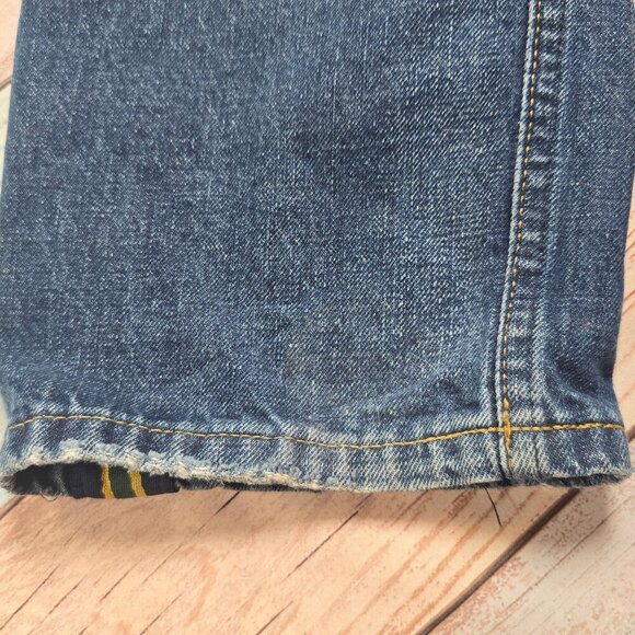 Polo Ralph Lauren Varick Slim Straight Denim Jeans 33x30 Striped Accents Cotton - Picture 8 of 8